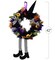 Happy Halloween Witch Wreath - Front Door Hanging Witchy Decorations with Pumpkins, Maple Leaves, Witch Hat and Witch Legs